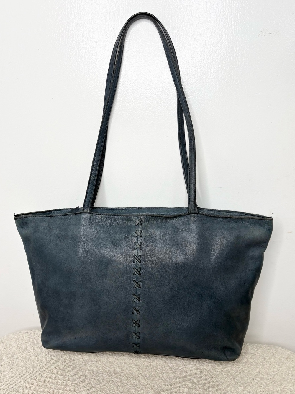 PROJECT Latico Leathers Blue Shopper Tote Large Lightweight Shoulder Bag